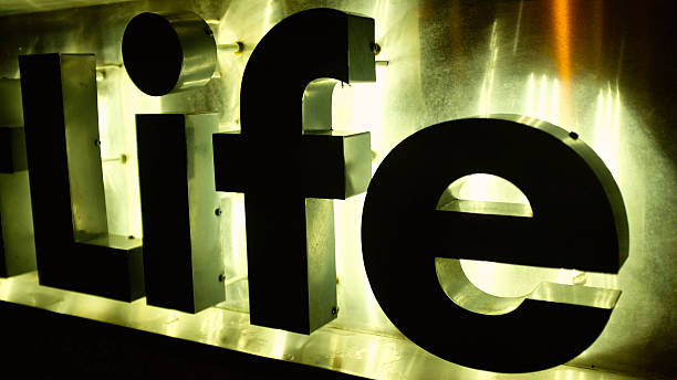 istock Life metal sign light in the darkness 467793150