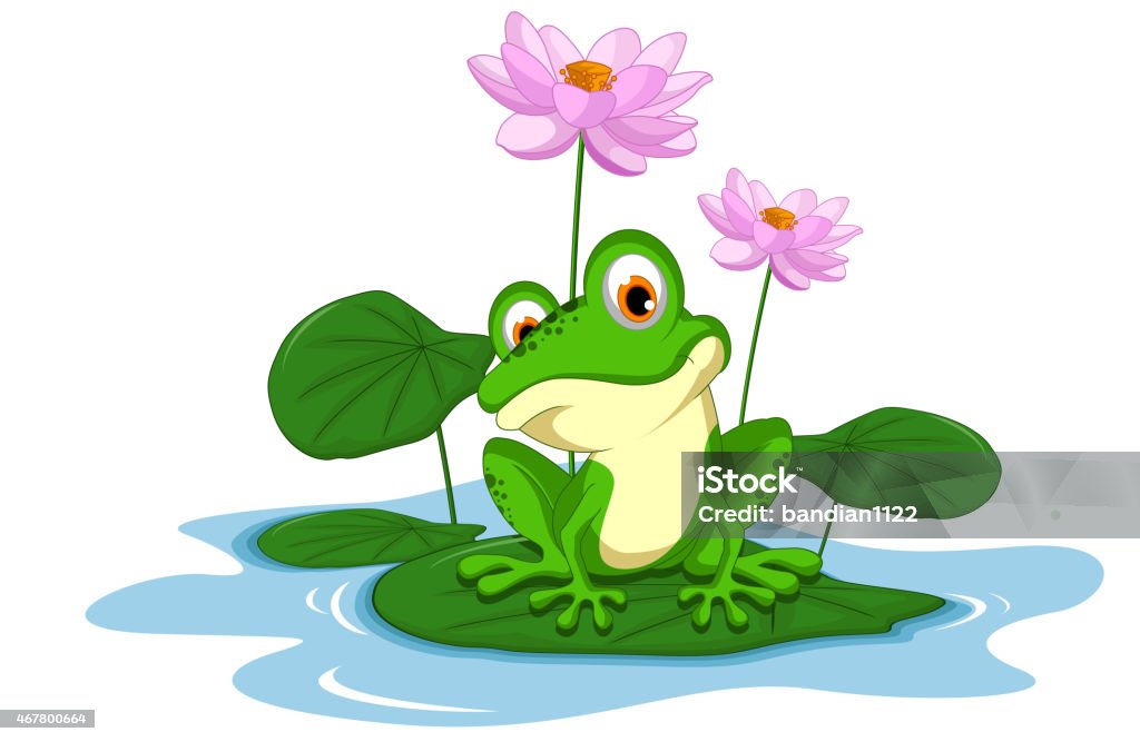 Green frog sitting on a leaf vector illustration of Green frog sitting on a leaf Frog stock vector