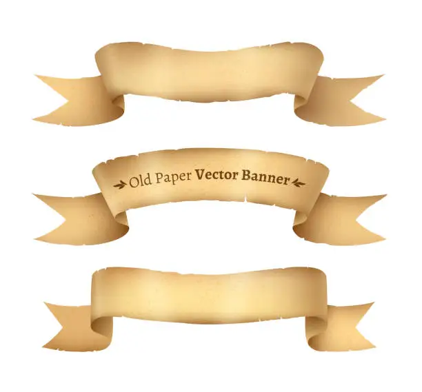 Vector illustration of Vintage paper ribbon banners