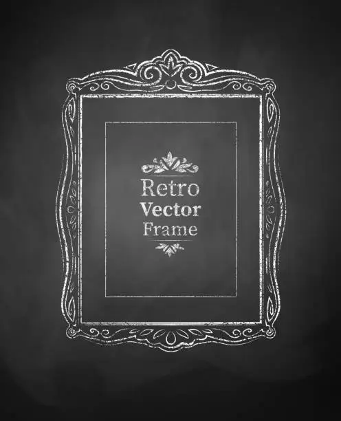 Vector illustration of Chalked vintage baroque frame.