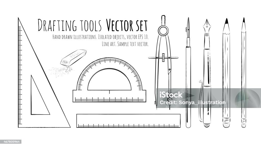 Drafting Tools Stock Illustration - Download Image Now - Work Tool,  Architect, 2015 - iStock