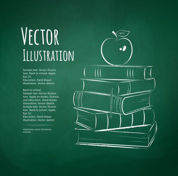 사과나무 on 교재들. - apple stack white backgrounds stock illustrations