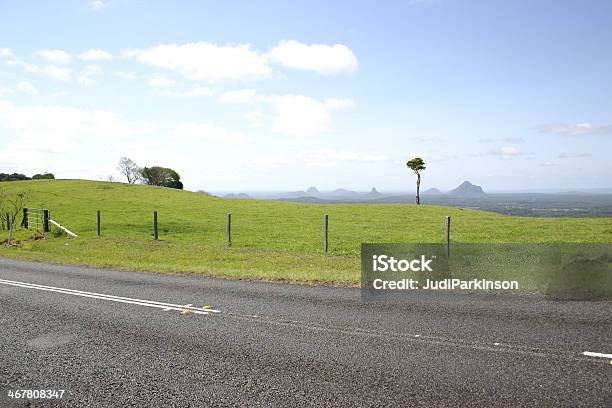 Glass House Mountains Country Road View Stock Photo - Download Image Now - Country Road, Sunshine Coast - Australia, Asphalt