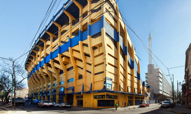 Buenos Aires, Argentina - August 9, 2014: Football stadium La Bonbonera of Boca Juniors in La Boca