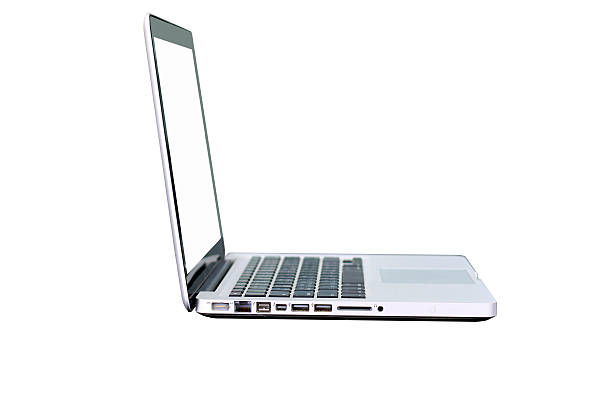 istock modern laptop white background White monitor 467810832