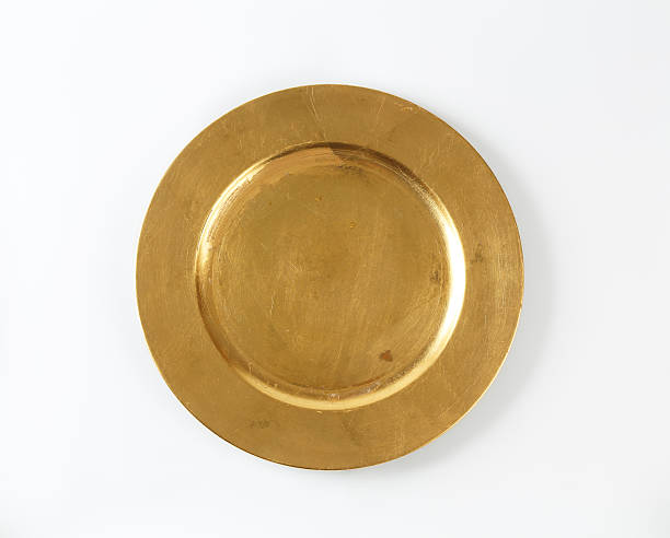istock Round gold charger plate 467811796