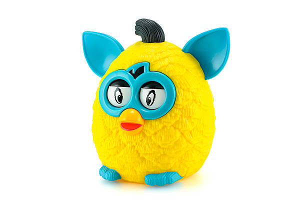 yellow furby from furby boom collection toy series. - happy meal stockfoto's en -beelden