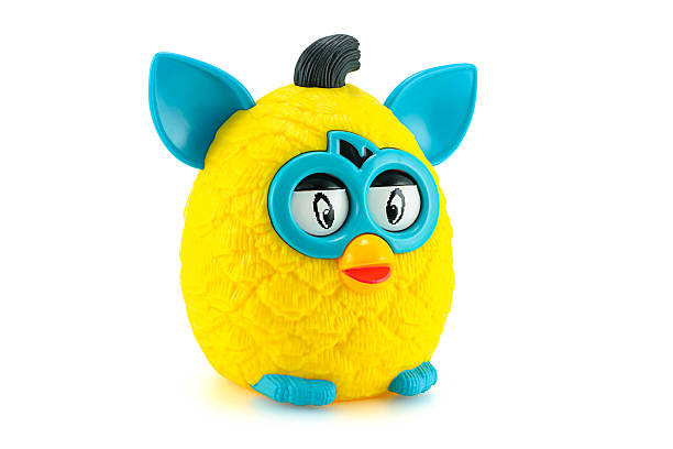 yellow furby from furby boom collection toy series. - happy meal stockfoto's en -beelden