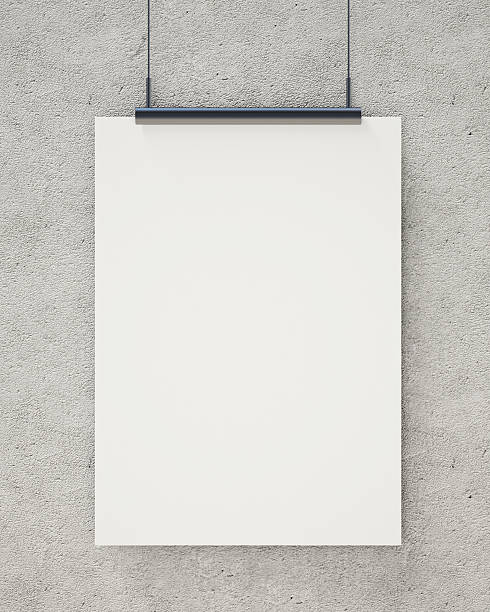 istock blank poster hanging on the  brick wall, background 467816852