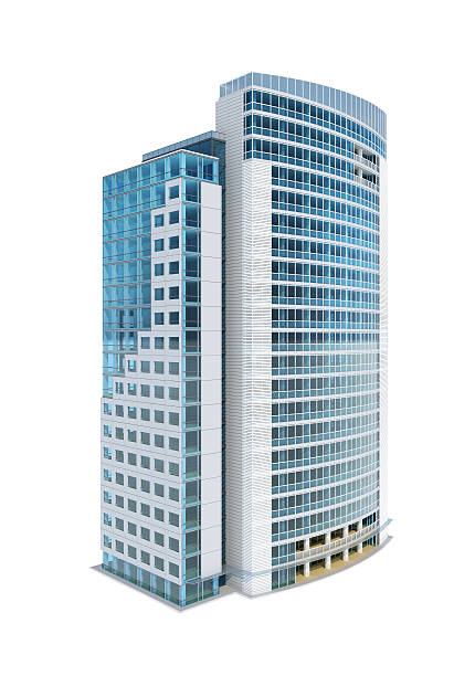 istock Modern business office building isolated on white 467820565