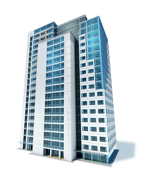 istock Modern business office building, isolated on white background 467820571