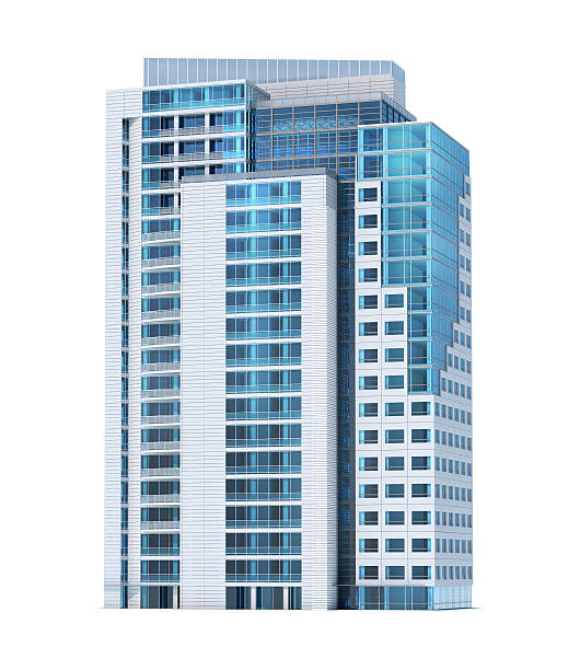 istock Modern business office building, isolated on white background 467820577