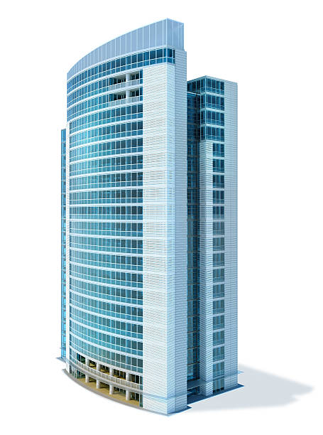 istock Modern business office building, isolated on white background 467820579