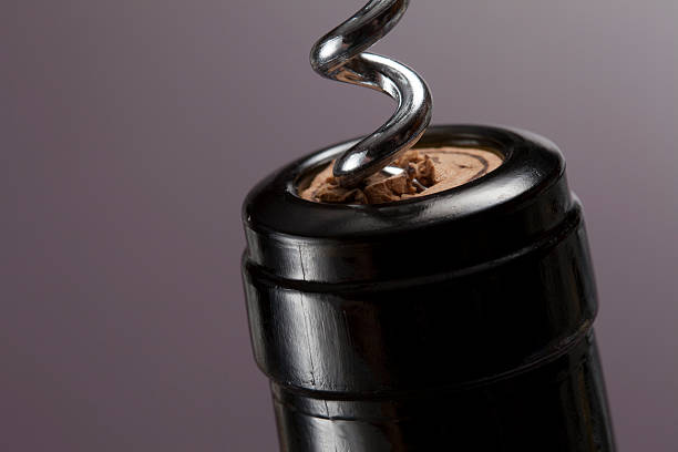 closeup of a wine bottle
