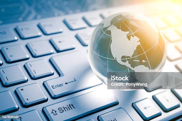 Global Technology Stock Photo - Download Image Now - Backgrounds, Blue, Business