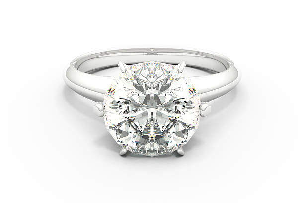 Diamond Ring Realistic 3D render of  diamond ring. diamond ring stock pictures, royalty-free photos & images