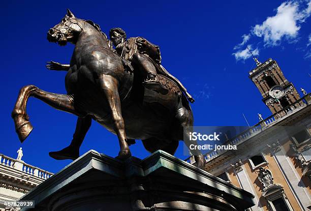 Marco Aurelio Scultura A Roma Italia - Fotografie stock e altre immagini di Marco Aurelio - Marco Aurelio, Ambientazione esterna, Arte