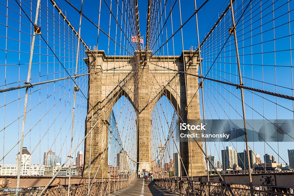 Brooklyn Bridge in summer, New York City 2015 Stock Photo