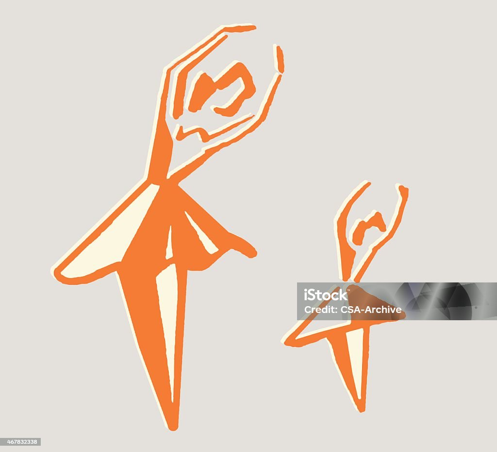 Dos Ballerinas - arte vectorial de 2015 libre de derechos