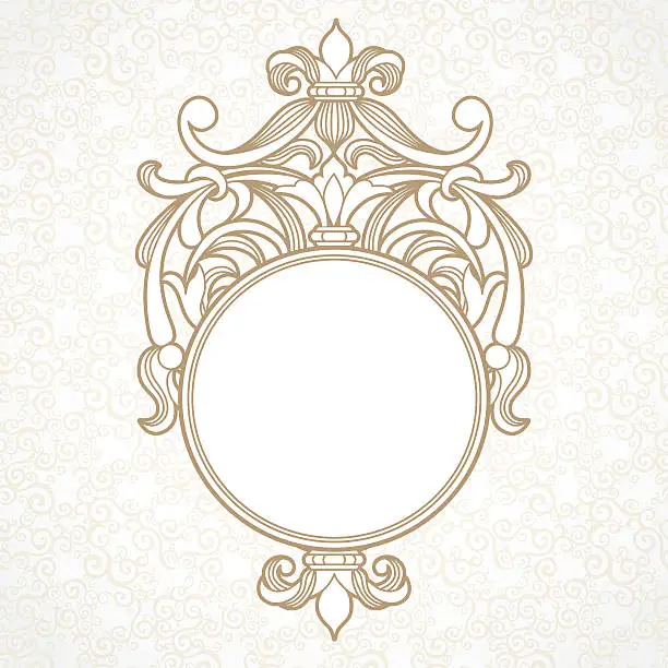 Vector illustration of Filigree vector frame in Victorian style.