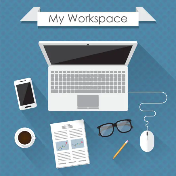 Vector illustration of workspace
