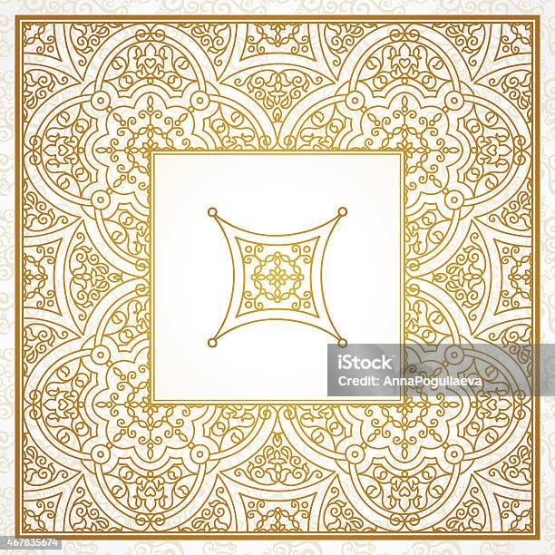 Filigree Vector Frame In Eastern Style Stock Illustration - Download Image Now - 2015, Abstract, Arabic Style