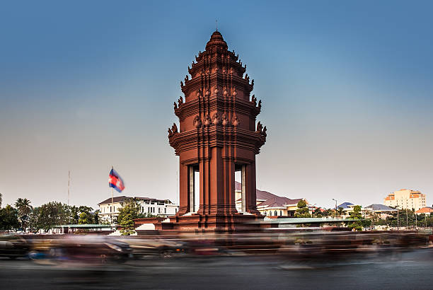 Independence Monument, Phnom Penh, Travel Attractions in Cambodia. stock photo