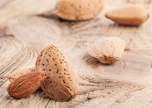istock Almond nuts on the wooden table 467840701