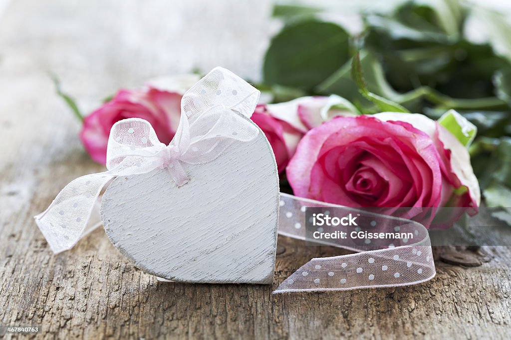 Símbolo do coração e rosas - Royalty-free Amor Foto de stock