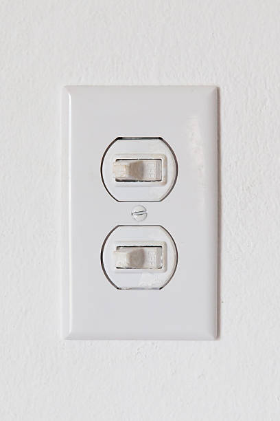 istock Close-up of an obsolete light-switches 467841857