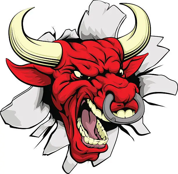 Vector illustration of Red bull breakthrough