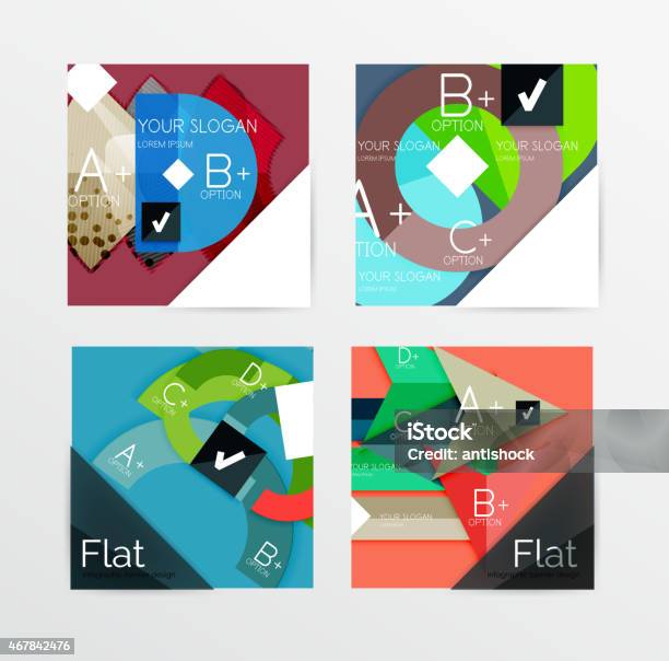 App Design Square Shape Flat Design Square Shape Infographic Banner Stock Illustration ...