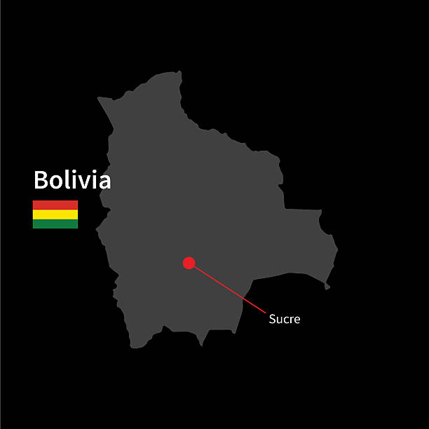 ilustrações de stock, clip art, desenhos animados e ícones de mapa detalhado da bolívia e capitais sucrevenezuela.kgm com bandeira - the americas latin american and hispanic ethnicity map latin america