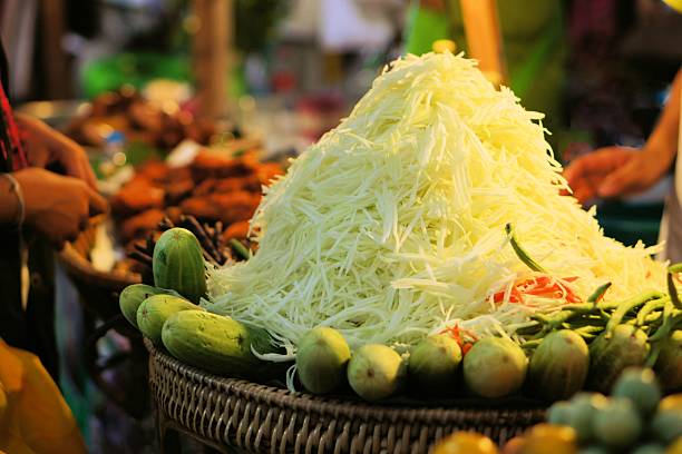 istock Green papaya salad, Thai food 467845668