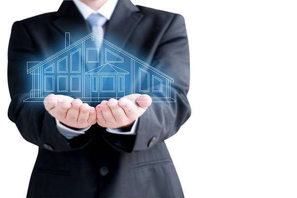istock Businessman  Holding Virtual  House 467848906