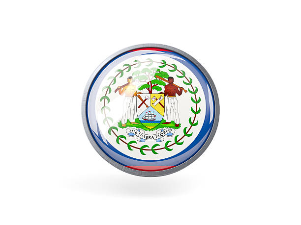istock Round icon with flag of belize 467850022
