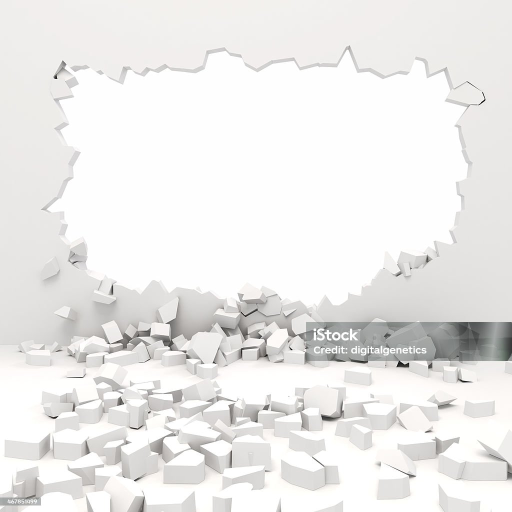 3d wall destruction Wall - Building Feature Stock Photo