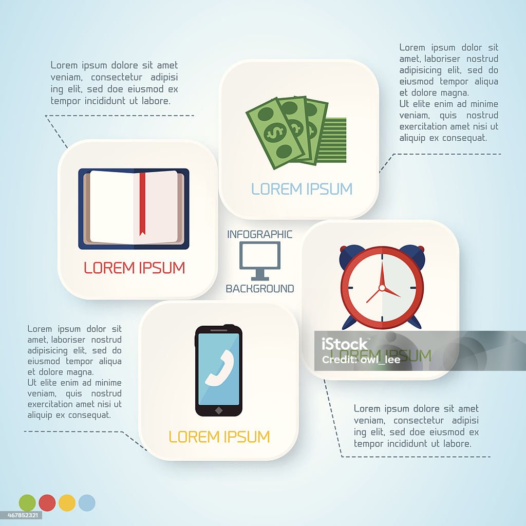 Paper Infographic Background Flat Business Infographic Background Stock Illustration - Download ...