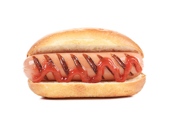 istock Hot dog with ketchup. 467853413