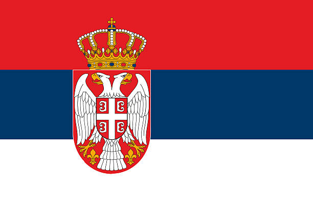 플래깅 of 히우그란지두술 - serbian flag stock illustrations