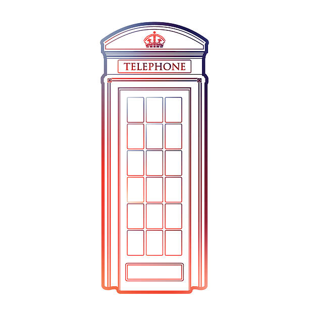 런던 기호까지-레드 병역을 이메일함 아이콘-벡터 일러스트레이션 형판 - red telephone box stock illustrations