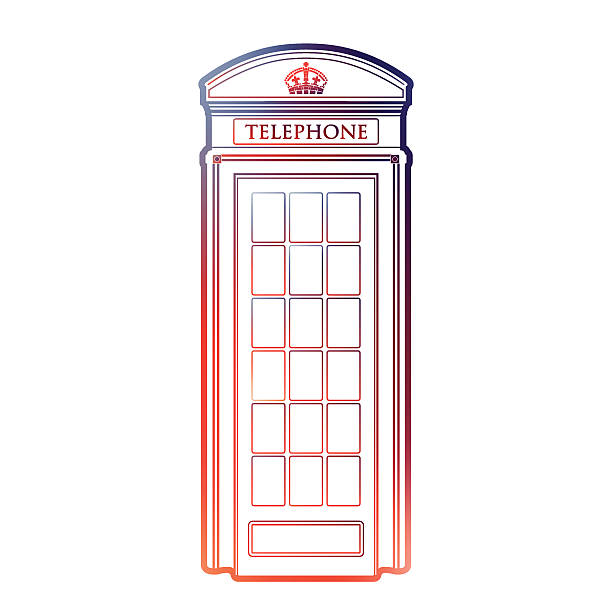 ilustrações, clipart, desenhos animados e ícones de london símbolo ícone de telefone vermelho caixa-modelo ilustração do vetor - pay phone telephone booth telephone isolated