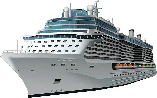 Vector illustration of cruise ship