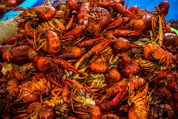 istock Pile High Crawfish Bowl Cooked Cajun Spicy Seafood 467863254