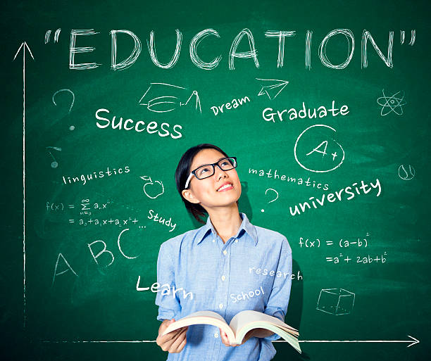 Young Woman thinking about education. stock photo