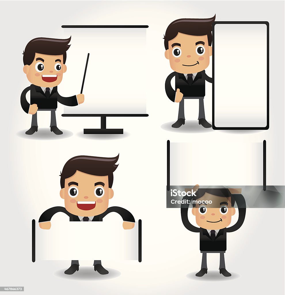 Set Of Funny Cartoon Office Worker Icon Stock Illustration - Download Image  Now - Adult, Business, Businessman - iStock
