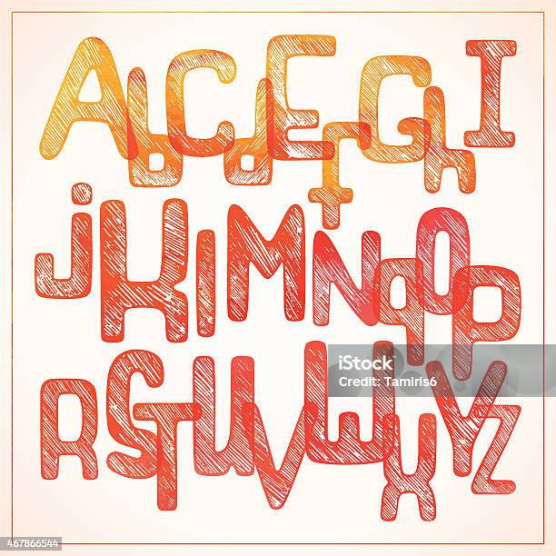 Red In Writing Hand Writing Red Alphabet Stock Illustration - Download Image Now ...