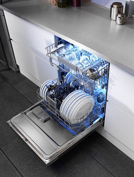 istock Dishwasher, clean dishes and kitchen detail 467872023