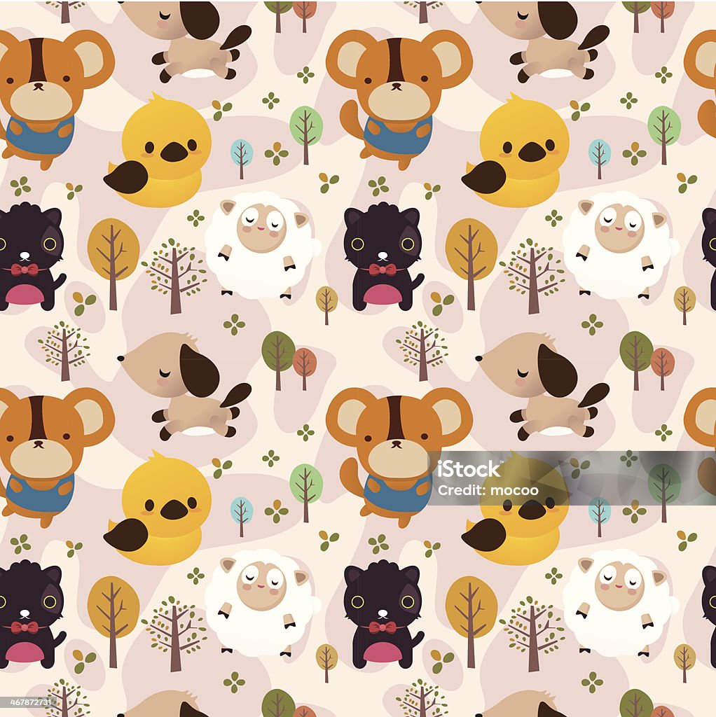 Cartoon animal seamless pattern Animal stock vector