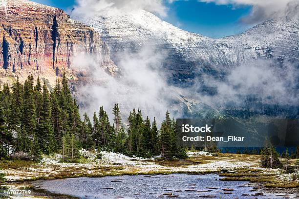 Wispy Clouds On Hidden Lake Trail Stock Photo - Download Image Now - Cloudscape, Montana - Western USA, Cloud - Sky